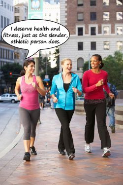 Group Of Women Power Walking On Urban Street